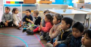 Beverly Montessori children sitting in class