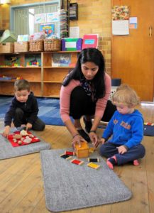 Beverly Montessori children with teacher