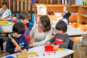 Beverly Montessori teacher with kids